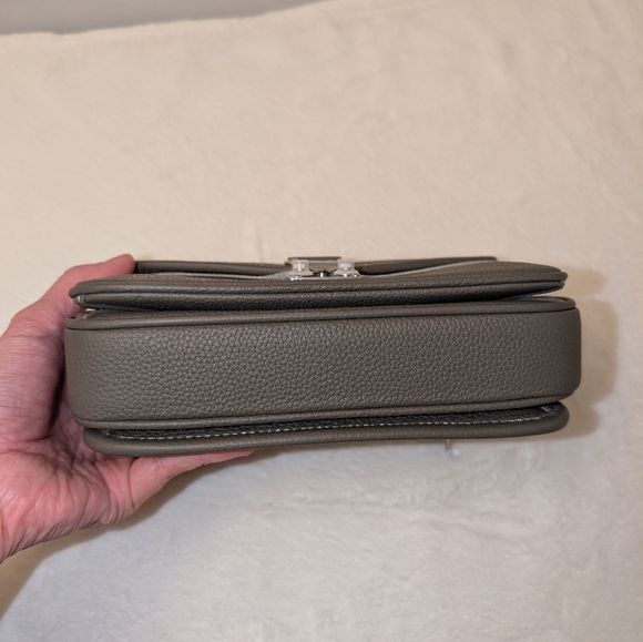 DUYP Graphite Grey "Le Petit Paris15" Mini Leather Crossbody bag Silver Hardware - Picture 11 of 16